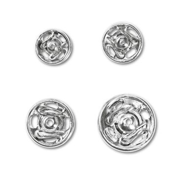 Sew-On Snap Fasteners brass 6-11 mm silver col