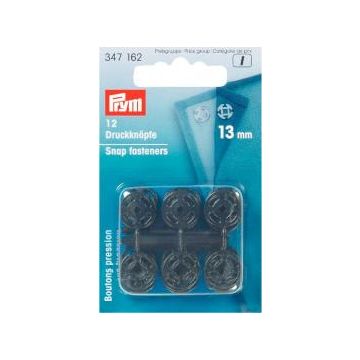 Sew-On Snap Fasteners plastic black round 13 mm