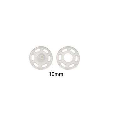 Sew-on Snap Fasteners plastic transparent round 10 mm #PR347168