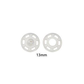 Sew-on Snap Fasteners plastic transparent round 13 mm #PR347170