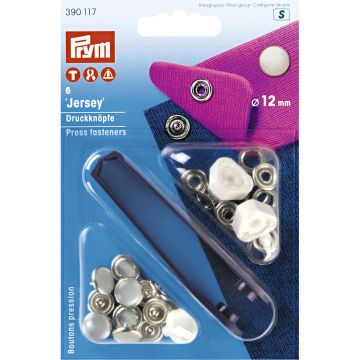 Non-sew press fasteners JERSEY brass pearl cap 12 mm