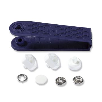 Non-sew press fasteners JERSEY brass smooth cap white 12 mm