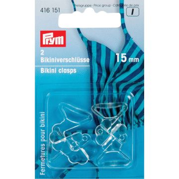 Bikini and belt clasps cloverleaf plastic 15 mm transparent