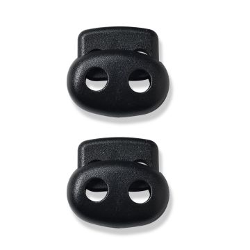 Cord Stops 2 holes plastic black #PR416657