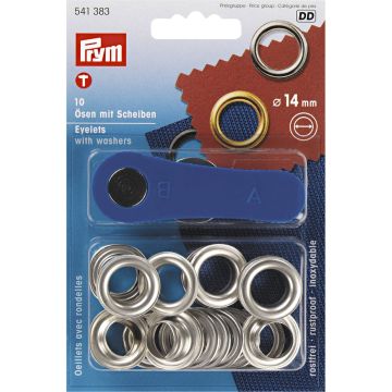 Eyelets+Washers brass silver col 14.0 mm #PR541383