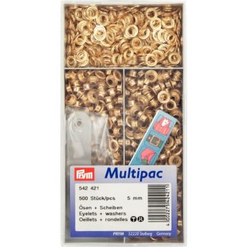 Eyelets+Washers brass gold col 5.0 mm #PR542421