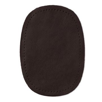 Patches nappa leather for sewing on 10x14 cm  dark brown