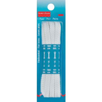 Flat laces 8x1800 mm white
