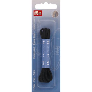 Round laces 3x450 mm black