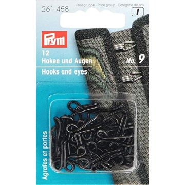 Hooks and Eyes for Jerkins mild steel 9 black