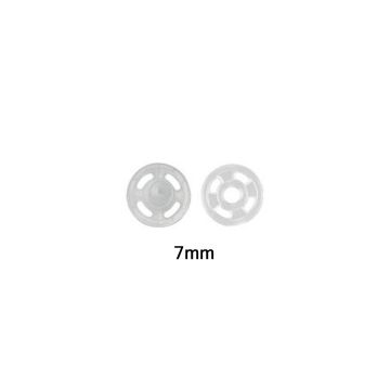 Sew-on Snap Fasteners plastic transparent round 7 mm #PR347113