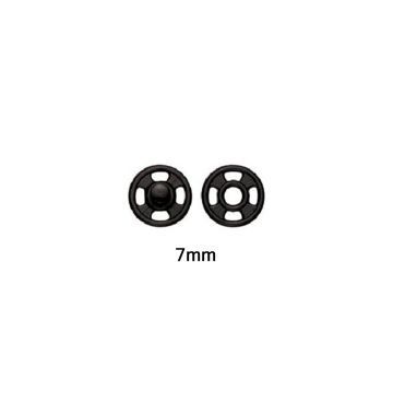 Sew-on Snap Fasteners plastic black round 7 mm #PR347114