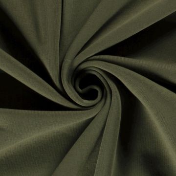 Heavy brushed jogging fabric dark moss green
