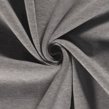 Heavy brushed jogging fabric light grey melange