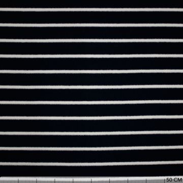 Towelling Stretch Stripe Navy