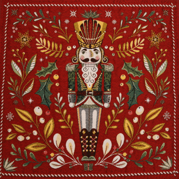 Nutcracker Panel Red 48x48cm