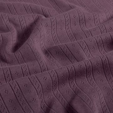 Openwork cotton jersey mauve