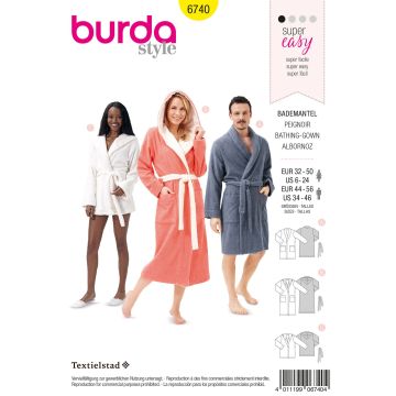 Burda B6740 Bath Robes Sewing Pattern