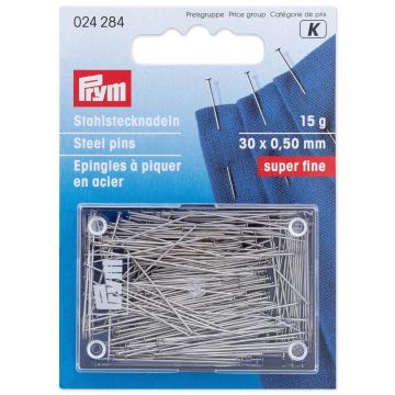 Hard steel pins 30x0,5 silv.col.