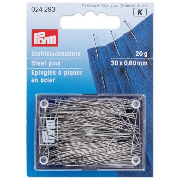 Straight Pins  6 EF silver col 0.60x30 mm #PR024293