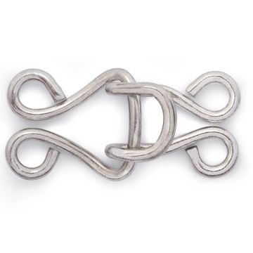 Corset Hooks and Eyes brass 13 silver col #PR261550
