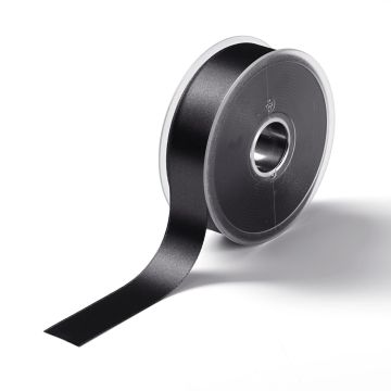 Satin ribbon 25 mm black #PR982700
