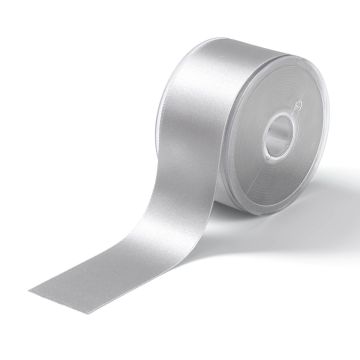 Satin ribbon 50 mm silver