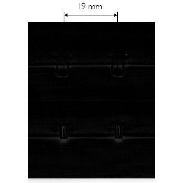 Hook and Eye Tape hook spacing 19 mm black