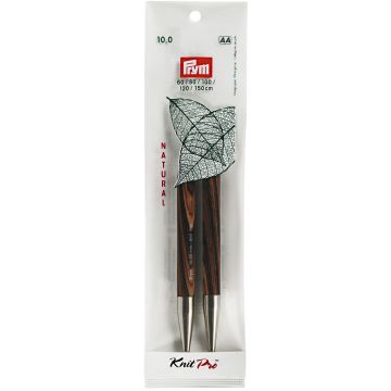 Knitting pin points long NATURAL 12.8 cm 10.00 mm multi col