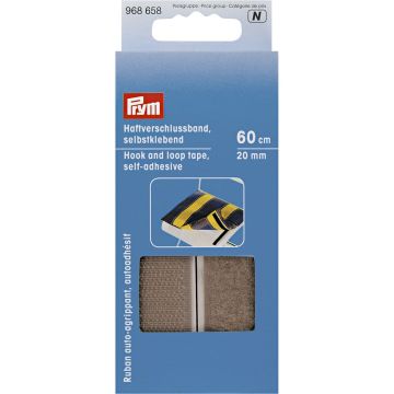 Hook and Loop Tape self-adhesive 20 mm grey